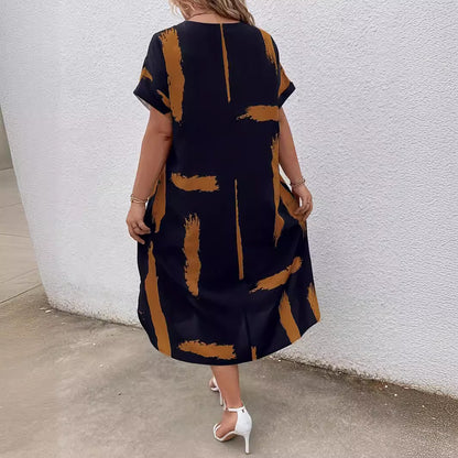 Modern Geometric Elizabeth Ainsley Dolman Maxi Dress
