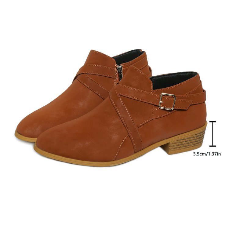 Elizabeth Ainsley Leather Boots - Side Zipper & Cross Straps