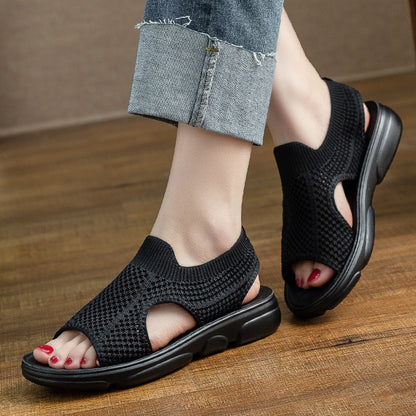Breathable Knit Flat Sandals by Elizabeth Ainsley