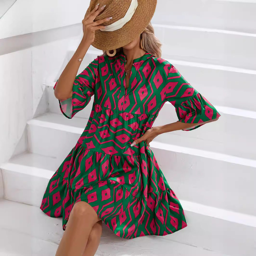 Boho V-Neck Summer Dress by Elizabeth Ainsley