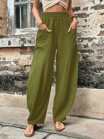 Relaxed Fit Elizabeth Ainsley Harem Pants with Pockets
