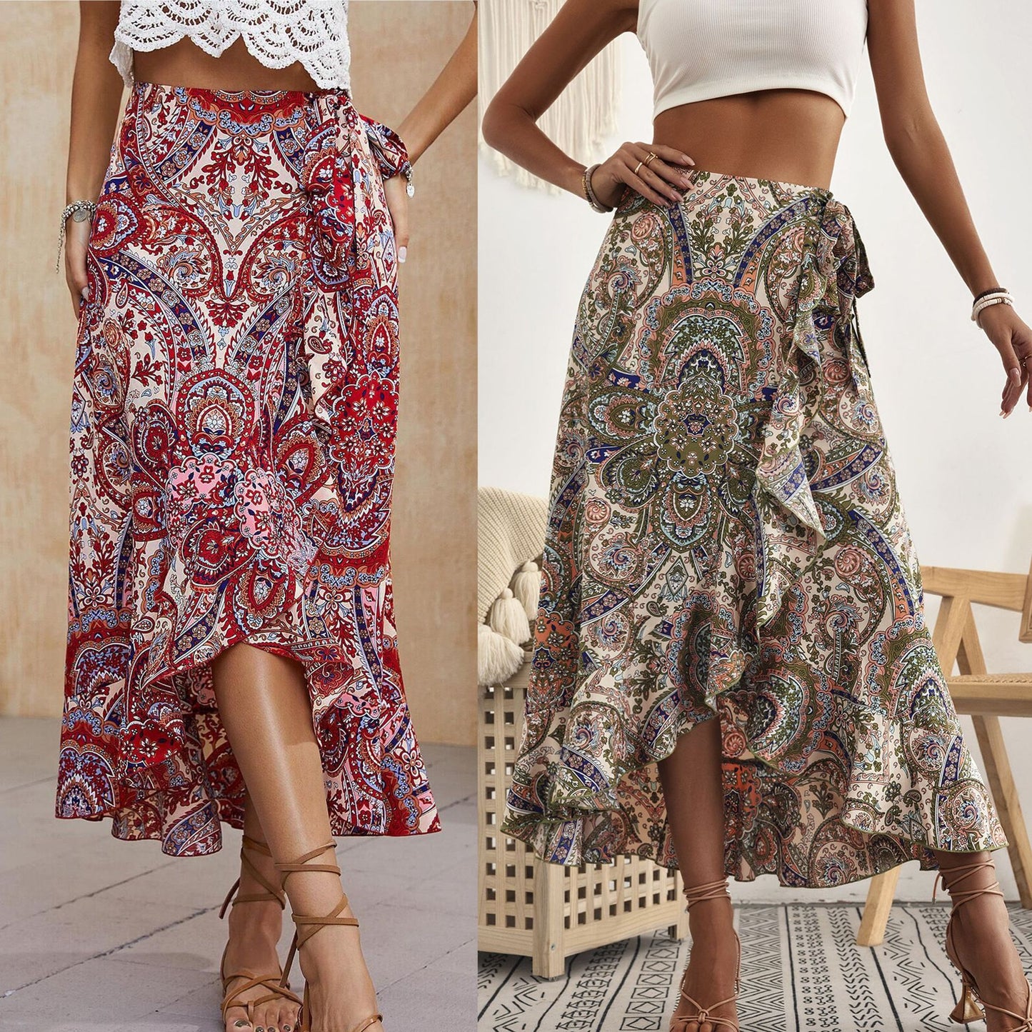 Boho Ruffle Elizabeth Ainsley Pinterest-Inspired Skirt