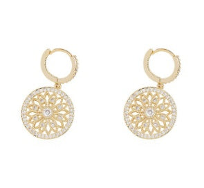 Vintage Mandala Crystal Drop Earrings
