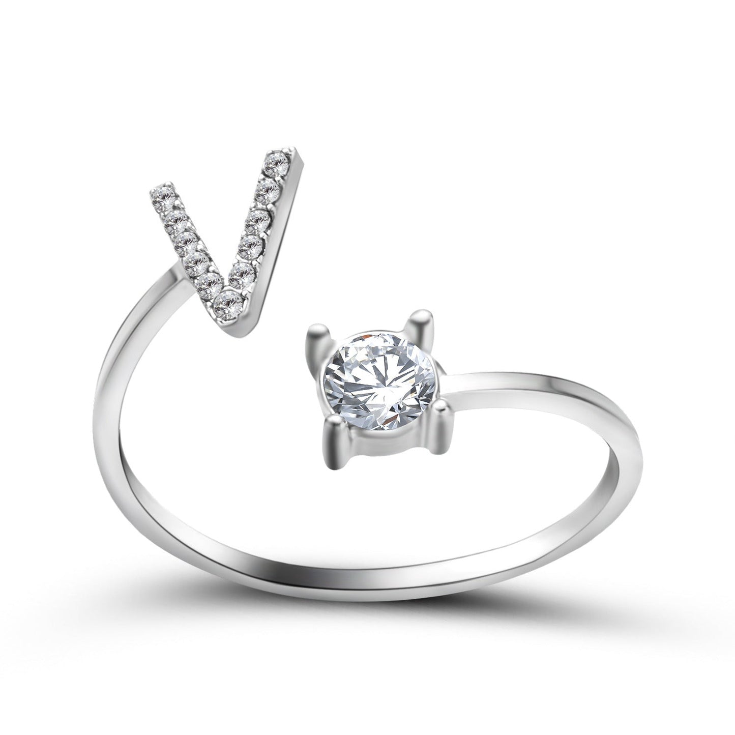 Personalized Diamond Initial Ring