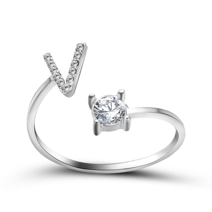Personalized Diamond Initial Ring