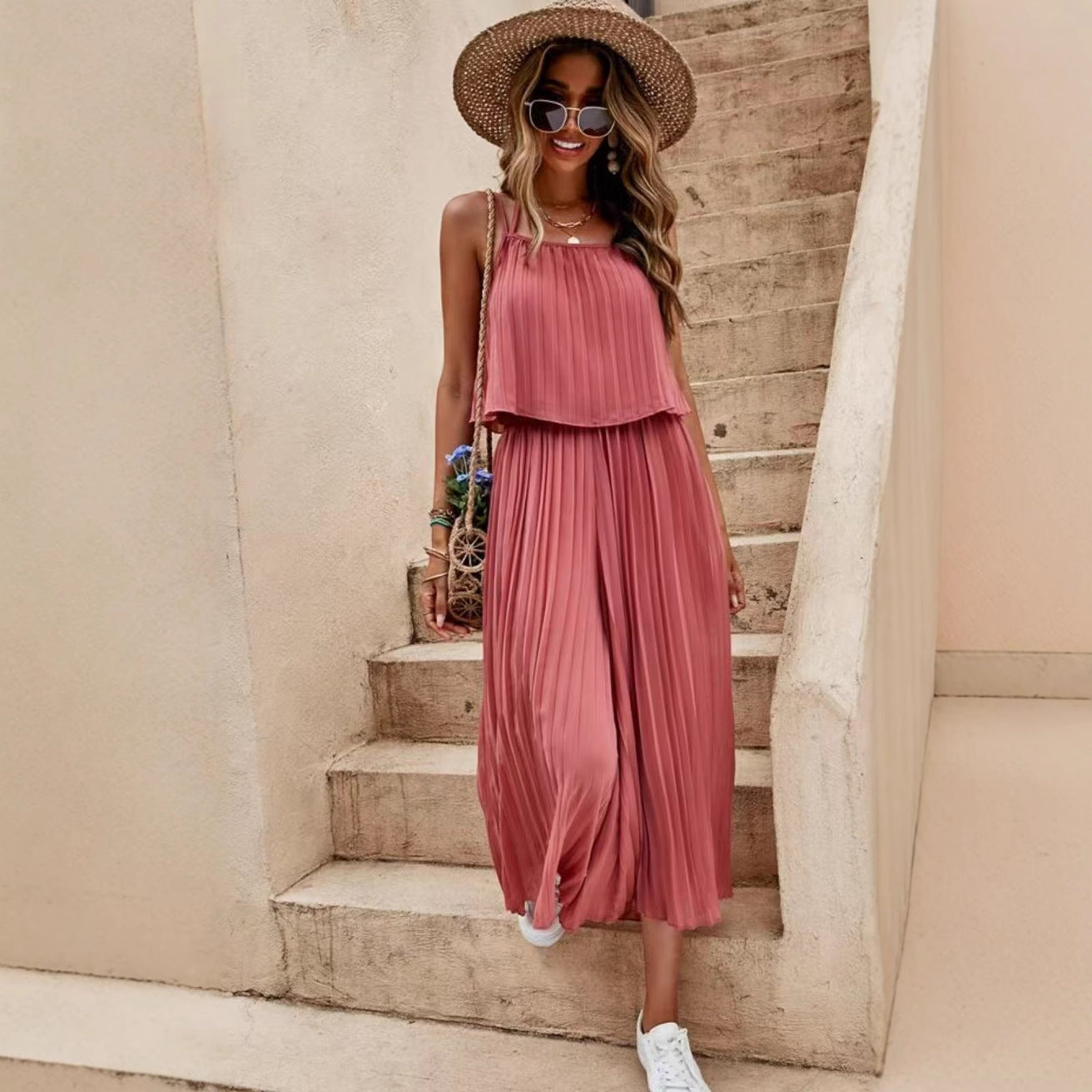 Pleated Loose Jumpsuit by Elizabeth Ainsley