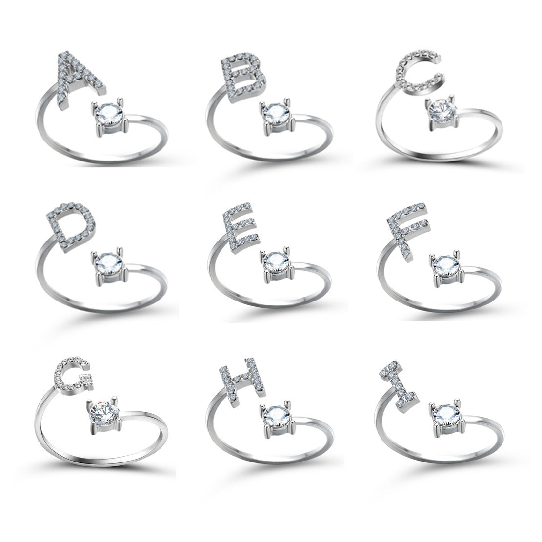 Personalized Diamond Initial Ring