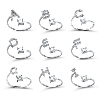 Personalized Diamond Initial Ring