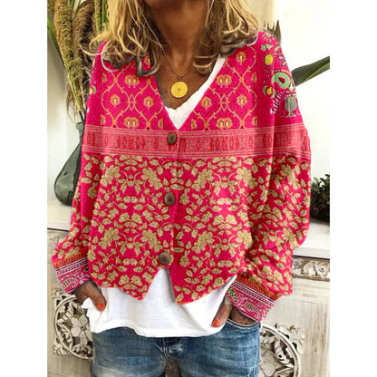 Vibrant Abstract Elizabeth Ainsley Casual Cardigan