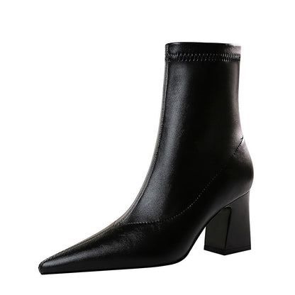 Samantha | Orthopedic Elegant Pointed-Toe Block Heel Ankle Boots