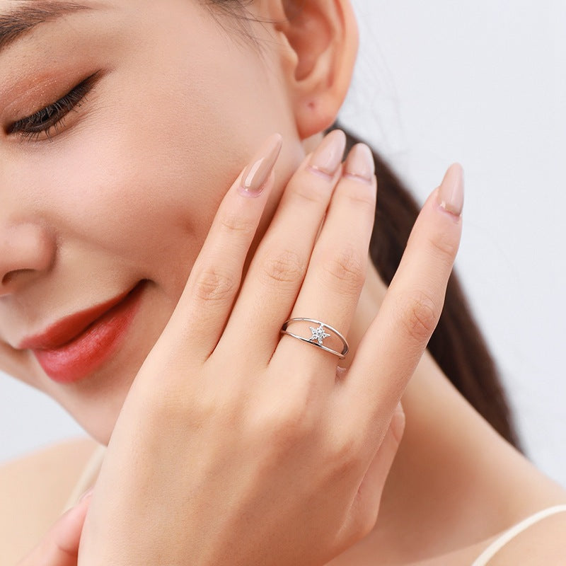 Celestial Star Ring in Sterling Silver
