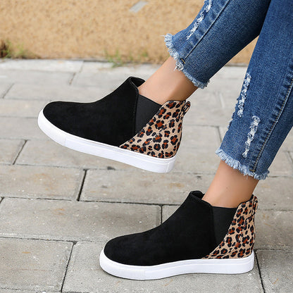 Elizabeth Ainsley Leopard Flats - Elastic V Cutout Comfort