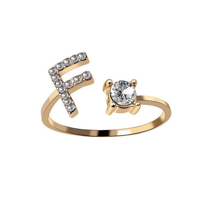Personalized Diamond Initial Ring