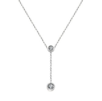 Rose Gold Plated Y-Lariat Necklace with Crystal Drops