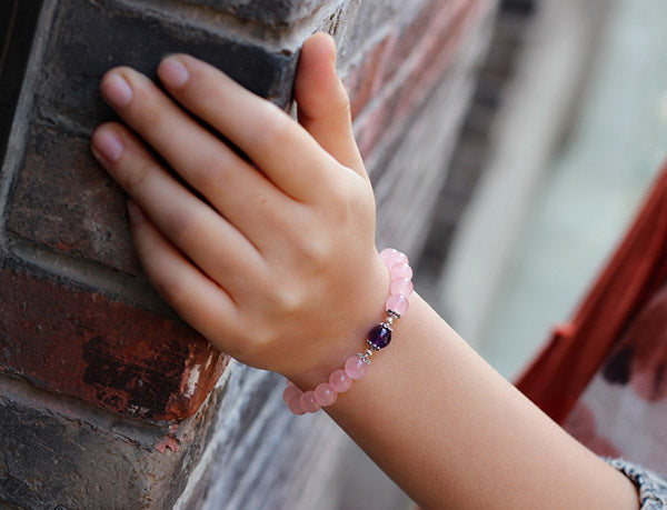 Natural Stone Bead Bracelet with Central Accent Detail