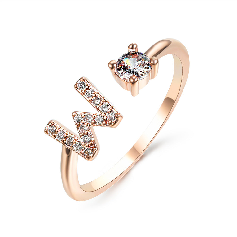 Personalized Diamond Initial Ring