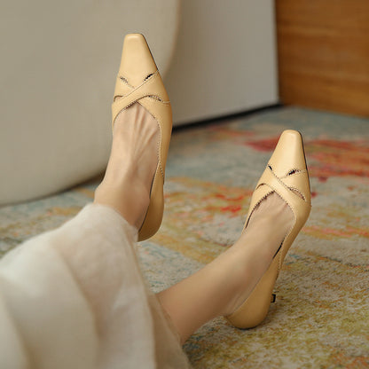 Elegant Leather Heels by Elizabeth Ainsley