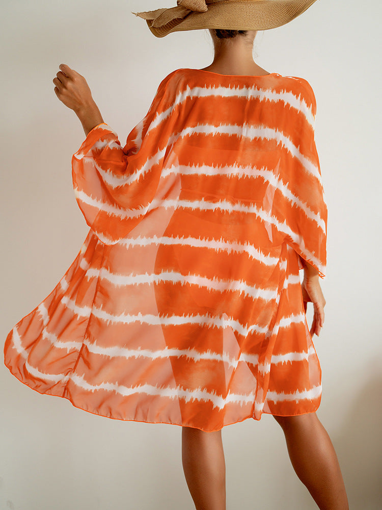 Vibrant Chiffon Three Piece Swimsuit by Elizabeth Ainsley