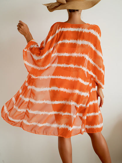 Vibrant Chiffon Three Piece Swimsuit by Elizabeth Ainsley