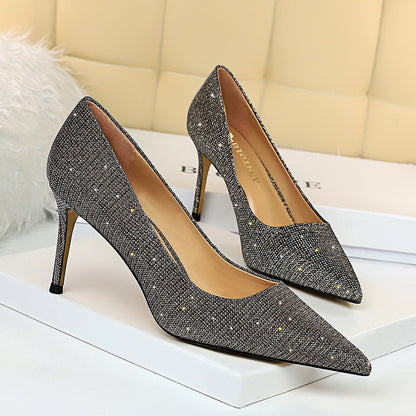 Sequined Pointed Heels by Elizabeth Ainsley
