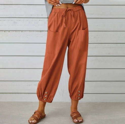 Relaxed Cotton Linen Pants Elizabeth Ainsley