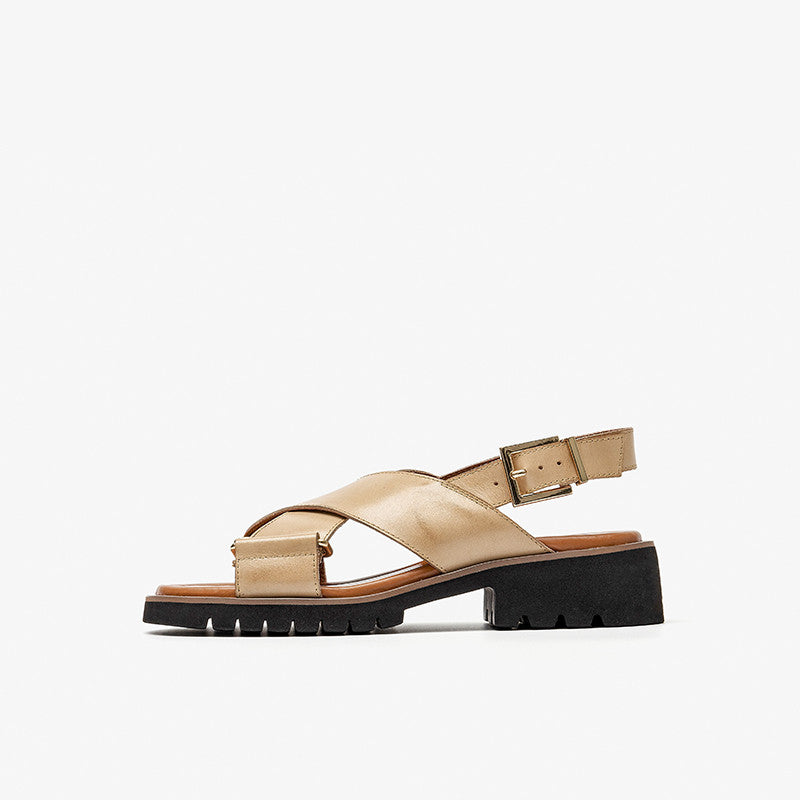 Retro Cross Strap Sandals by Elizabeth Ainsley