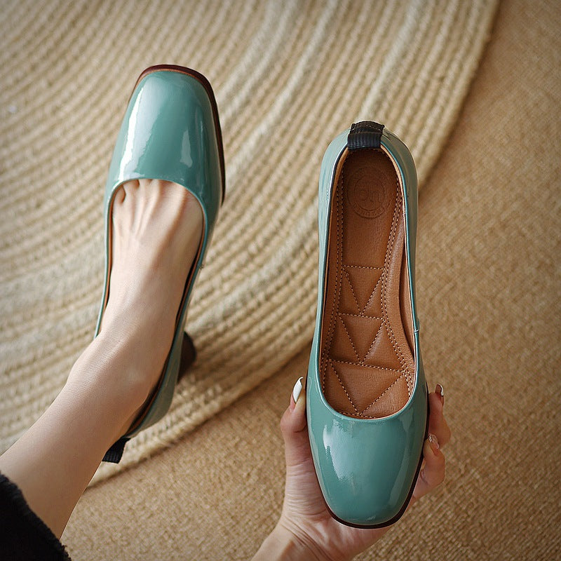 Elegant Leather Chunky Heels by Elizabeth Ainsley