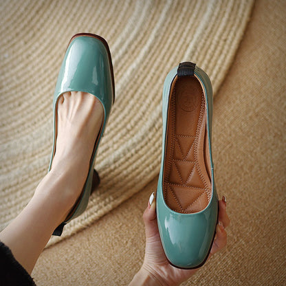 Elegant Leather Chunky Heels by Elizabeth Ainsley