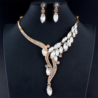 Luxury Red Crystal Bridal Jewelry Set