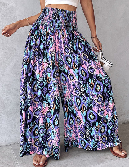 Retro Floral Wide-Leg Pants by Elizabeth Ainsley
