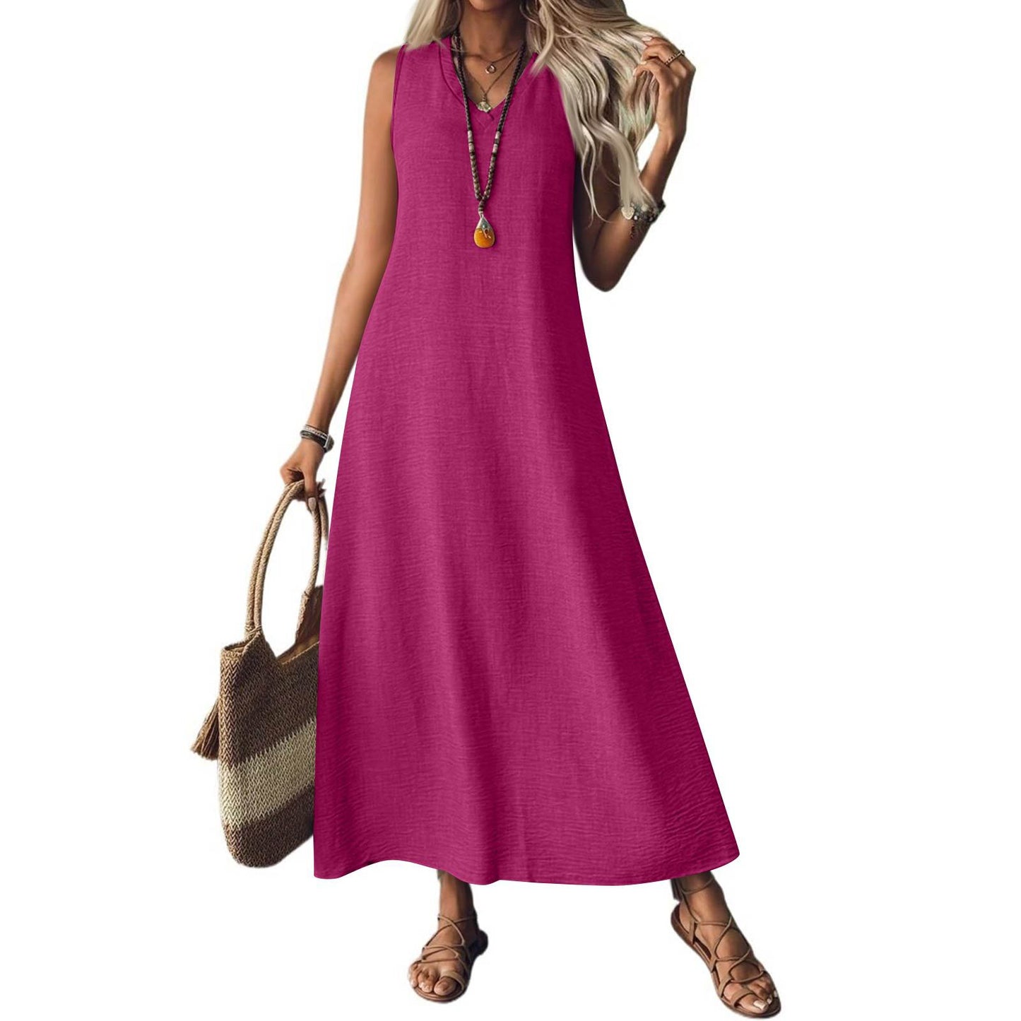 Chic Hemp Sleeveless Dress Elizabeth Ainsley