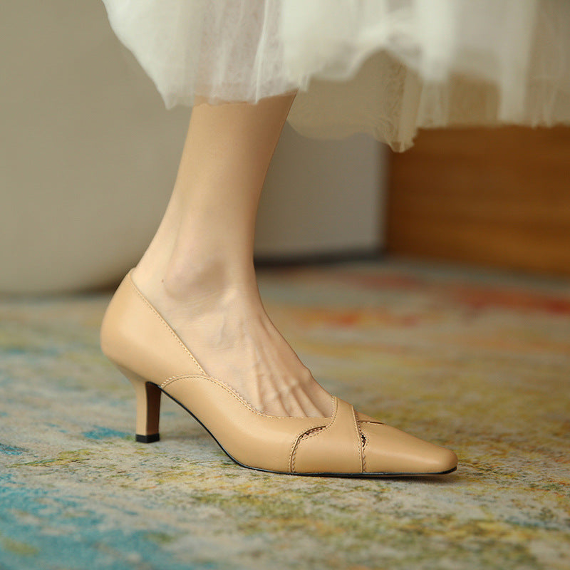 Elegant Leather Heels by Elizabeth Ainsley