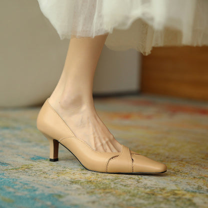 Elegant Leather Heels by Elizabeth Ainsley