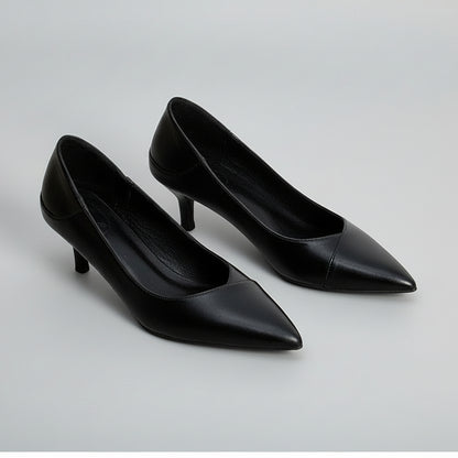 Elegant Black Sheepskin Heels by Elizabeth Ainsley