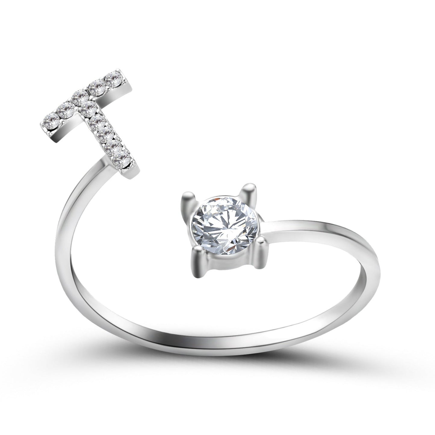 Personalized Diamond Initial Ring
