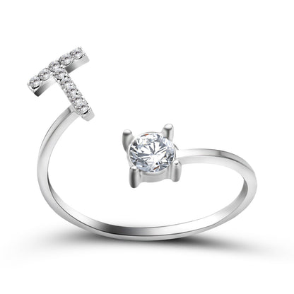 Personalized Diamond Initial Ring