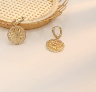 Vintage Mandala Crystal Drop Earrings