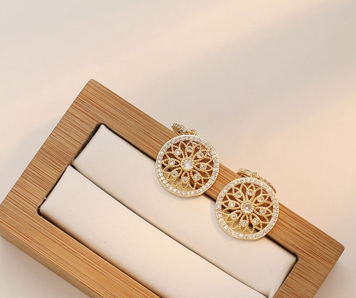 Vintage Mandala Crystal Drop Earrings