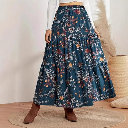 Bohemian Floral Elizabeth Ainsley Midi Skirt