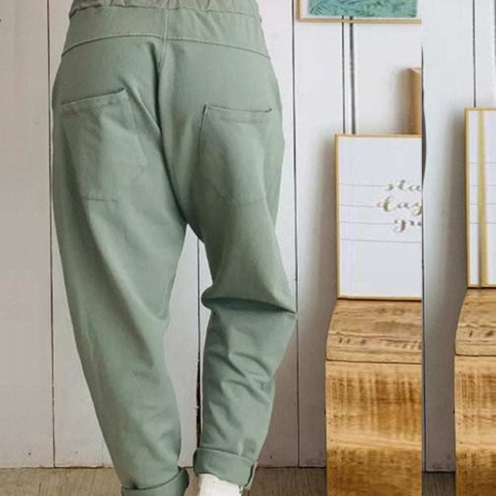 Relaxed Fit Elizabeth Ainsley Cotton Harem Pants