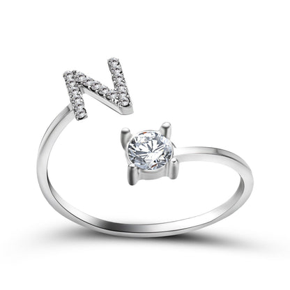 Personalized Diamond Initial Ring