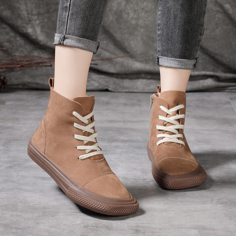 Elizabeth Ainsley Cowhide Casual Shoes - Square Toe Comfort