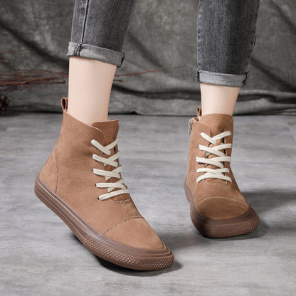 Elizabeth Ainsley Cowhide Casual Shoes - Square Toe Comfort