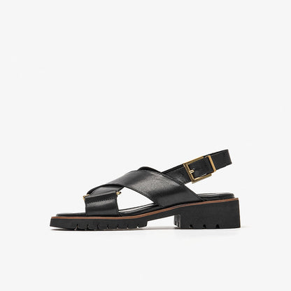Retro Cross Strap Sandals by Elizabeth Ainsley