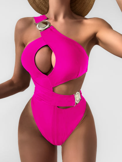 Chic One-Shoulder Elizabeth Ainsley Cutout Bikini