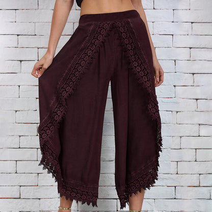 Elegant Wide-Leg Lace Pants by Elizabeth Ainsley