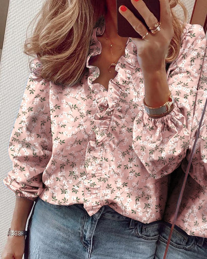 Chic Ruffled Long Sleeve Blouse by Elizabeth Ainsley