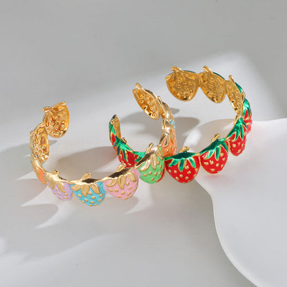 Botanical-Inspired Open Cuff Bracelet with Decorative Bead Detail