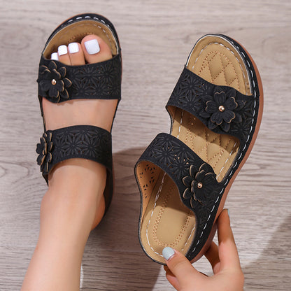 Pinterest-Inspired Elizabeth Ainsley Floral Flat Sandals