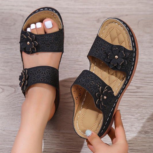 Pinterest-Inspired Elizabeth Ainsley Floral Flat Sandals